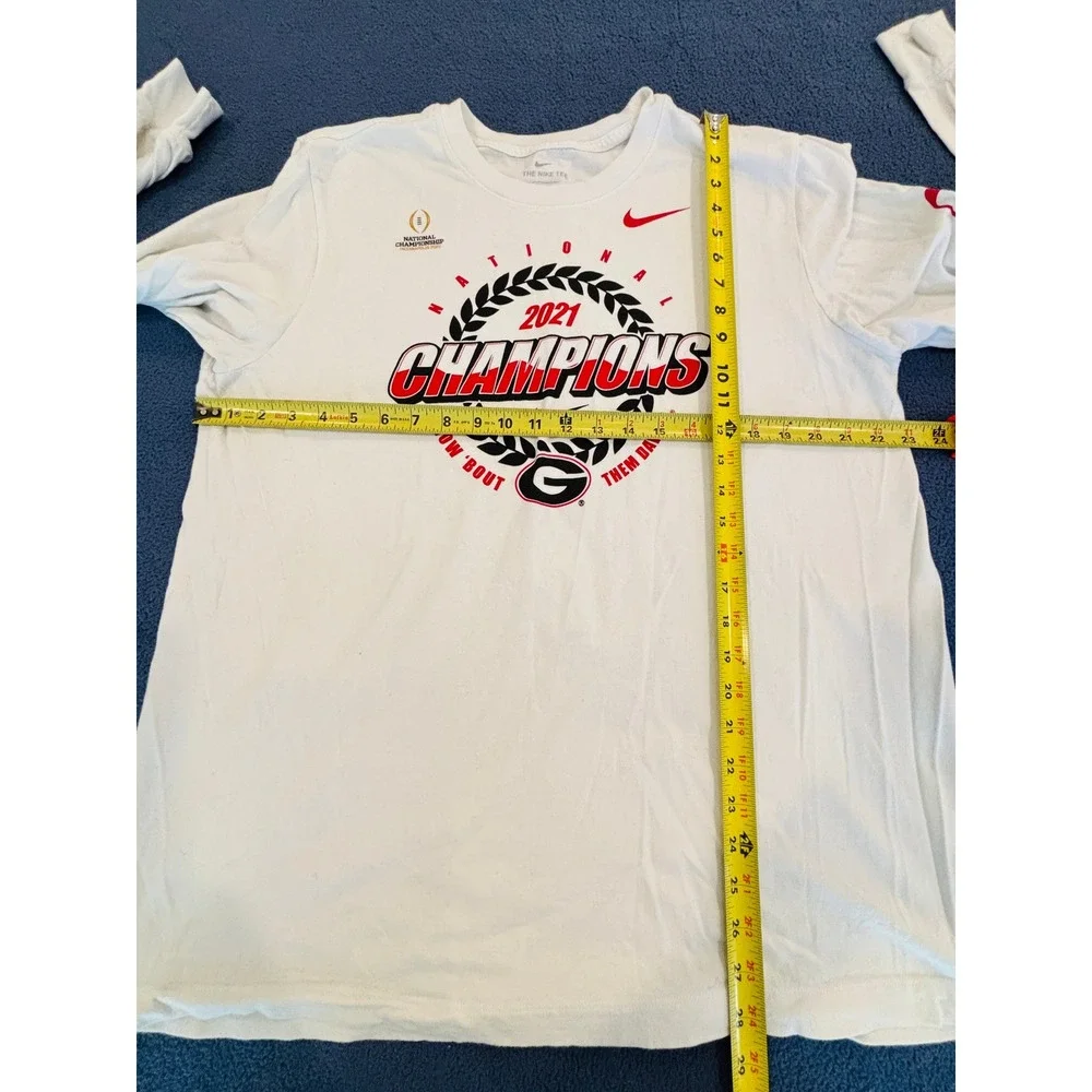 Nike Georgia Bulldogs 2021 National Champions Long Sleeve Shirt White Mens Large